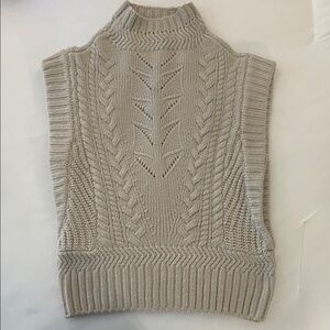 Wit & Wisdom Beige Cable Knit Turtleneck Sweater